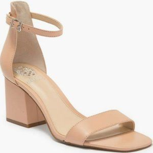 NWT Vince Camuto Margry Ankle Strap Block Heel Sandal Color: Biscuit Womens sz 9